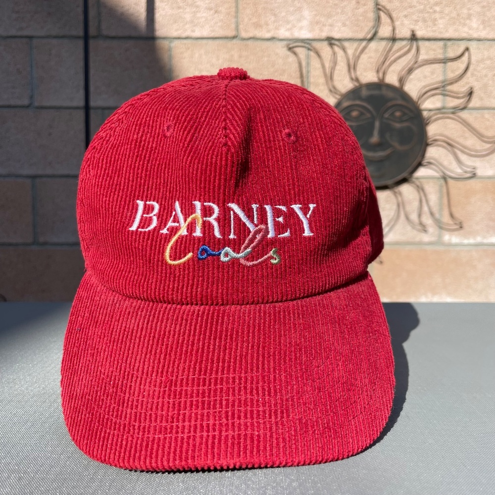 B . Cools/Barney Cools - Retro Corduroy SnapBack Hat - Adjustable, Burgundy